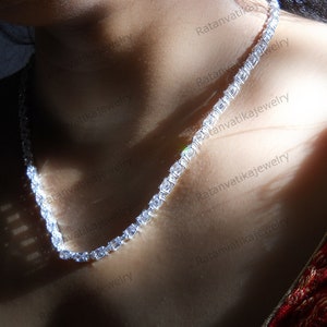 Tennis Chain VVS  White Silver 4mm 6mm 16 18 20 22 inch Diamond Iced Lab CZ Sterling Silver Gift For Her-Mother&#39;s Day Gifts
