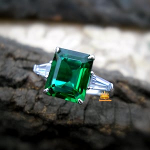 Emerald Ring, Women Ring, 925 Sterling Silver Ring, Handmade Ring, Statement Rings, Wedding Jewelry, Engagement Ring, Birthday Gift For Her