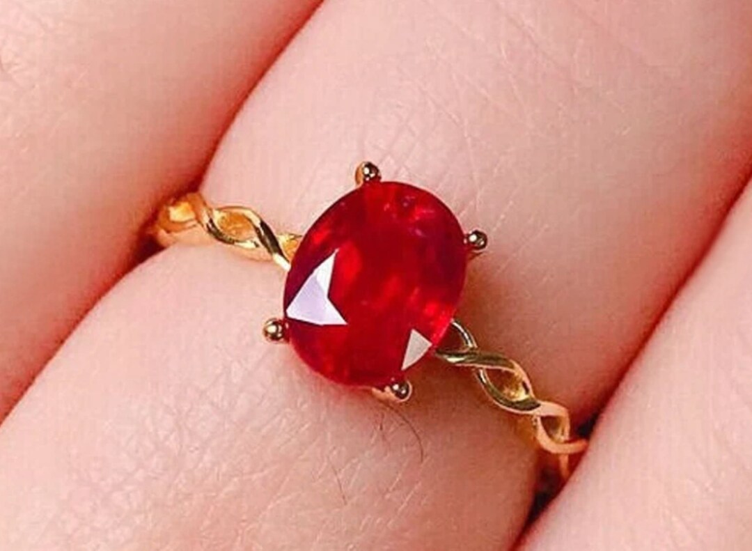 Natural Ruby Ring Birthstone for Women Ring Statement Ring - Etsy