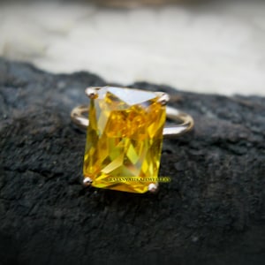 Yellow Sapphire ring, 18k Gold Ring, 925 Sterling Silver Ring, Handmade Gemstone Ring, Anniversary Gift, Women Ring, Birthday Gift For Her
