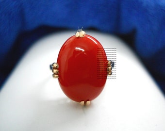 Handmade Natural Coral Ring/Ring for Woman/Gold Plated Silver Wedding Anniversary Gift for Her/Birthday Gift/Christmas Gift
