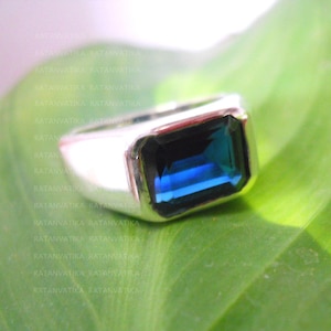 Natural Blue Sapphire Ring- Handmade Ring For Men- Birthstone Ring For Men Women- Gift For Father Birthday Surprise- Anniversary Gift