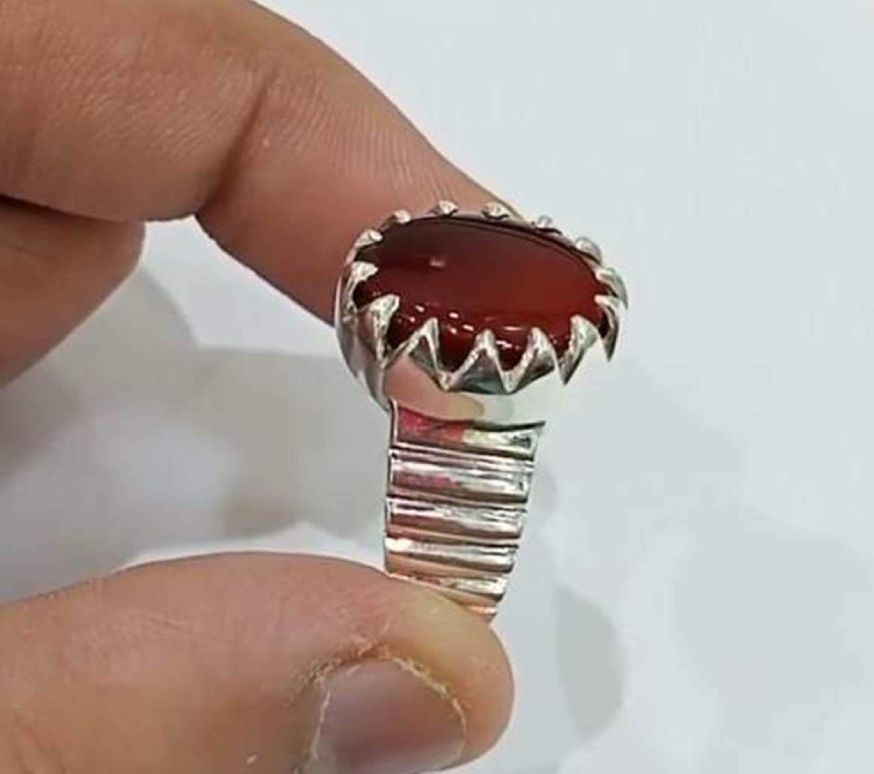 Natural Yemini Aqeeq Ring/hakik Gemstone Men or Women Ring/wedding ...