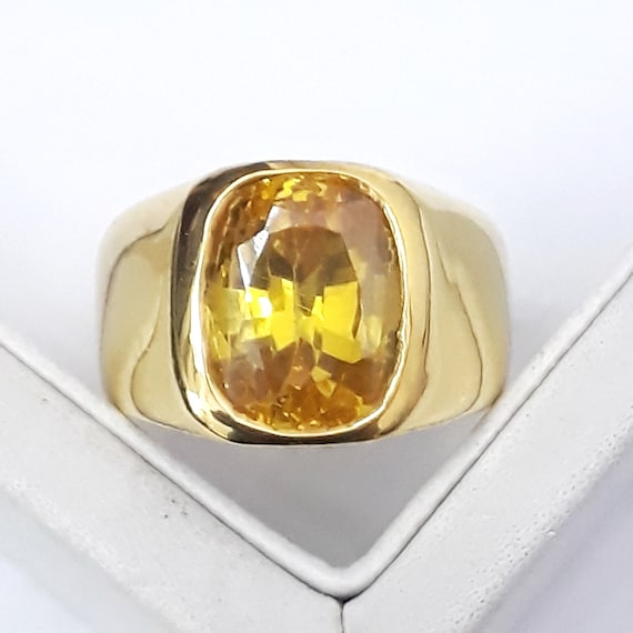 Yellow sapphire ring 2024 design for man