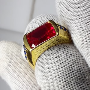 6,20 karaat natuurlijke robijn ring/handgemaakte geboortesteen ring voor mannen en vrouwen/925 sterlingzilver/verjaardagscadeau/belofte
