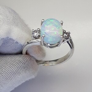 Natural Opal Ring ! Opal Silver Ring ! Birthstone Ring ! Opal Women Ring Jewelry ! Statement Ring ! Birthday Gift For Her ! Promise Ring !