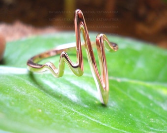 Heartbeat Rose Gold Ring Pulse Ring Love Ring Heartbeat-Gift For Her-Anniversary Birthday Gifts