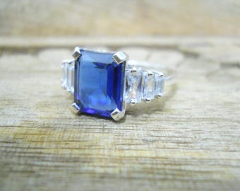 Tanzanite Ring 925 Sterling Silver | Handmade Blue Gemstone Ring | Dainty Birthstone Jewelry Gift
