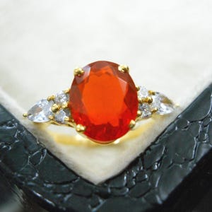 padparadscha Sapphire-Oval cut Orange Pink Stone Handmade vintage design-Birthday Anniversary Gift For Her-Christmas Day Gift