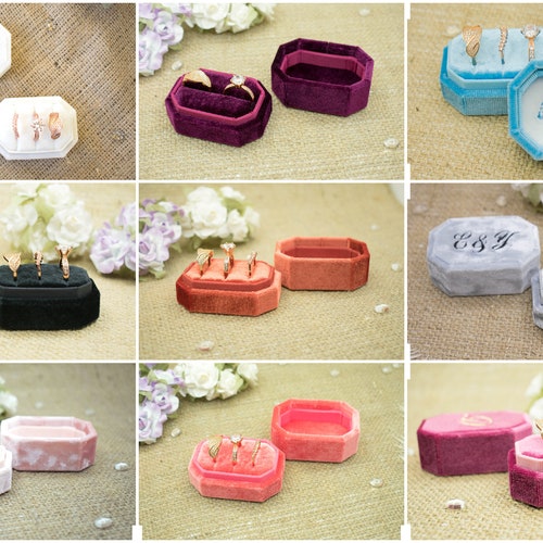 Velvet Ring Box White Velvet Rectangular Shape Etsy