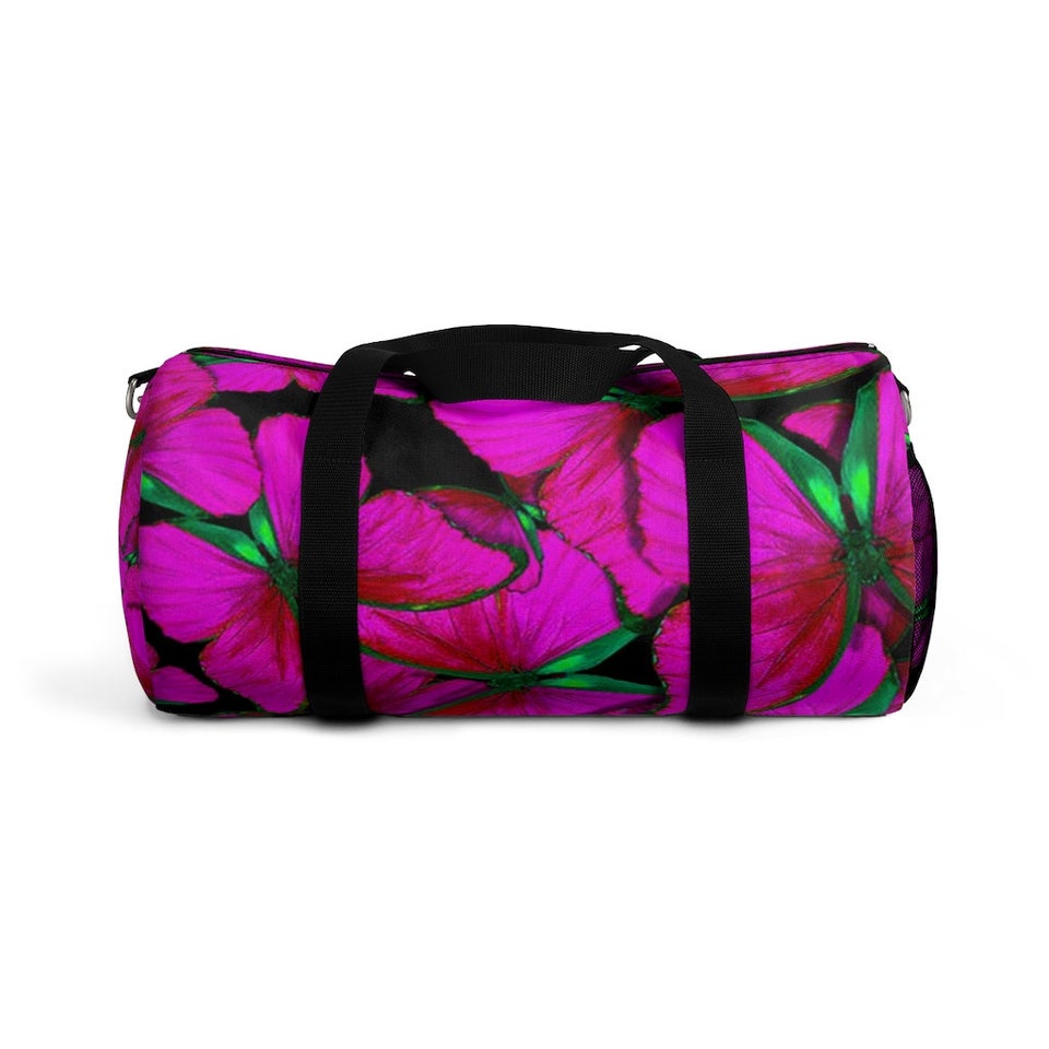 Pink Butterfly Duffel Bag