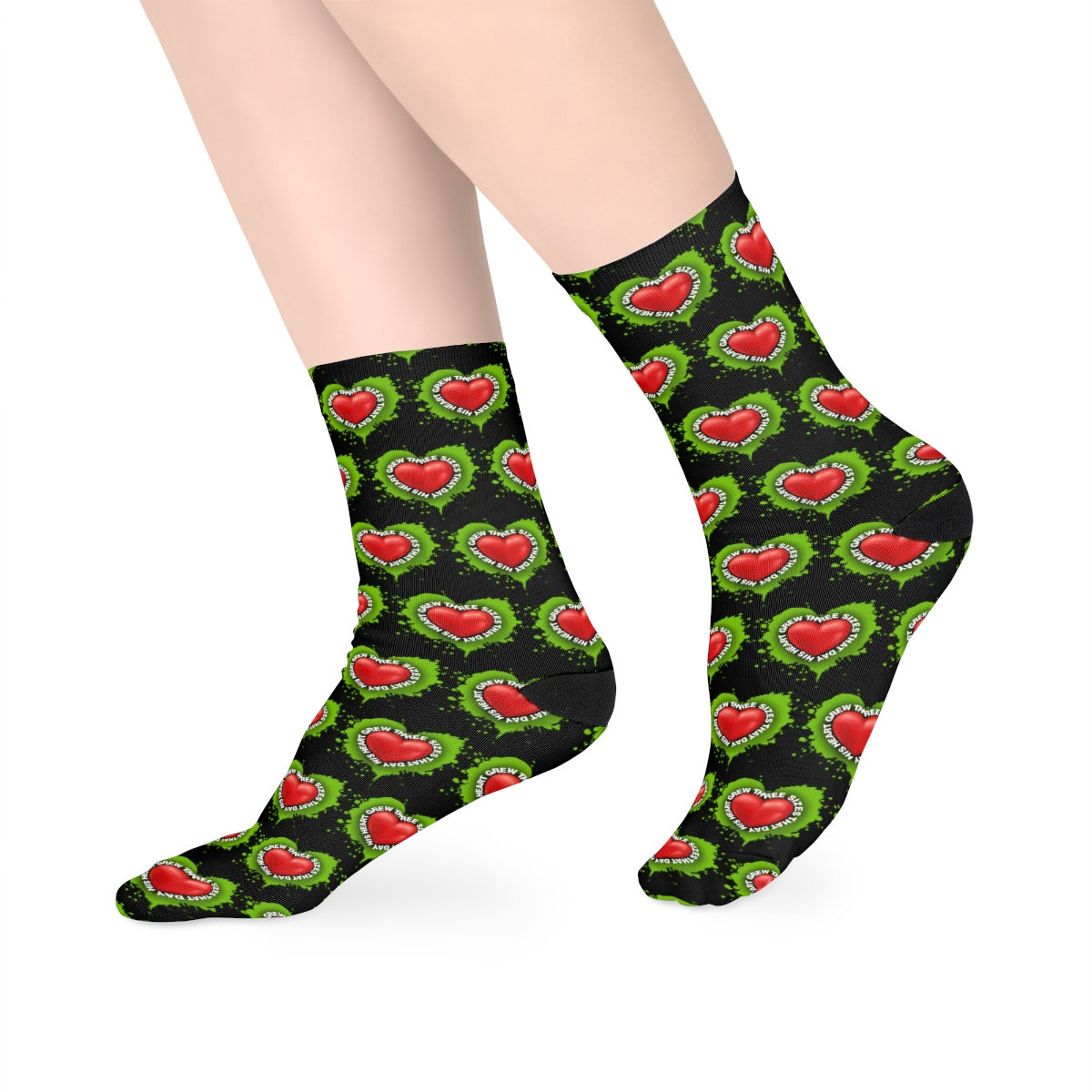 Discover Grinch Heart Unisex Socks, crew socks