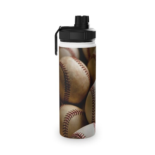 Disover Baseball Stainless Steel Water Bottle, Sports Lid
