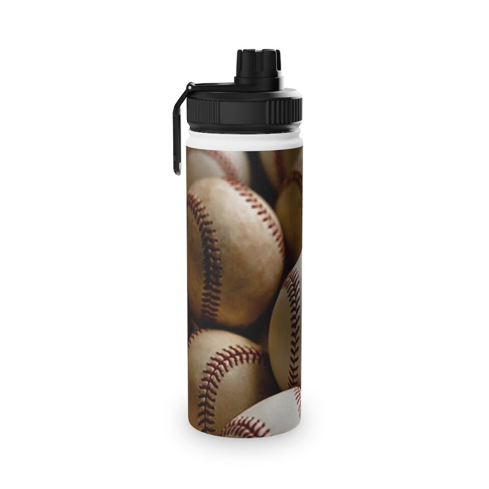 Discover Baseball Stainless Steel Water Bottle, Sports Lid