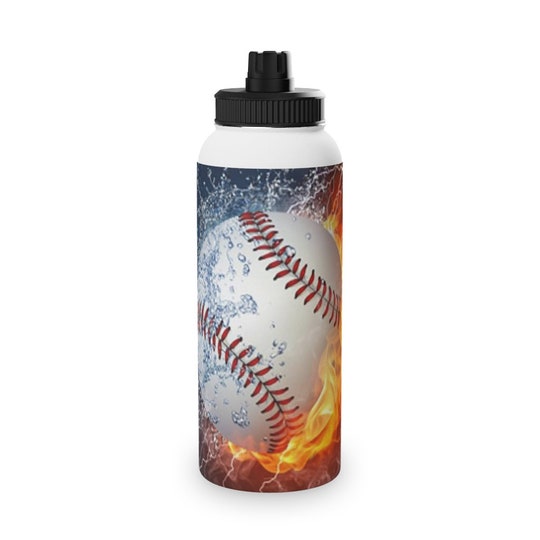 Disover Baseball Stainless Steel Water Bottle, Sports Lid