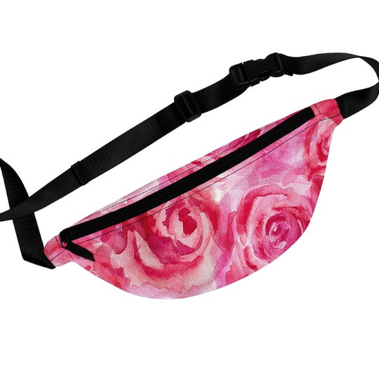 Disover Pink Rose Flower Fanny Pack