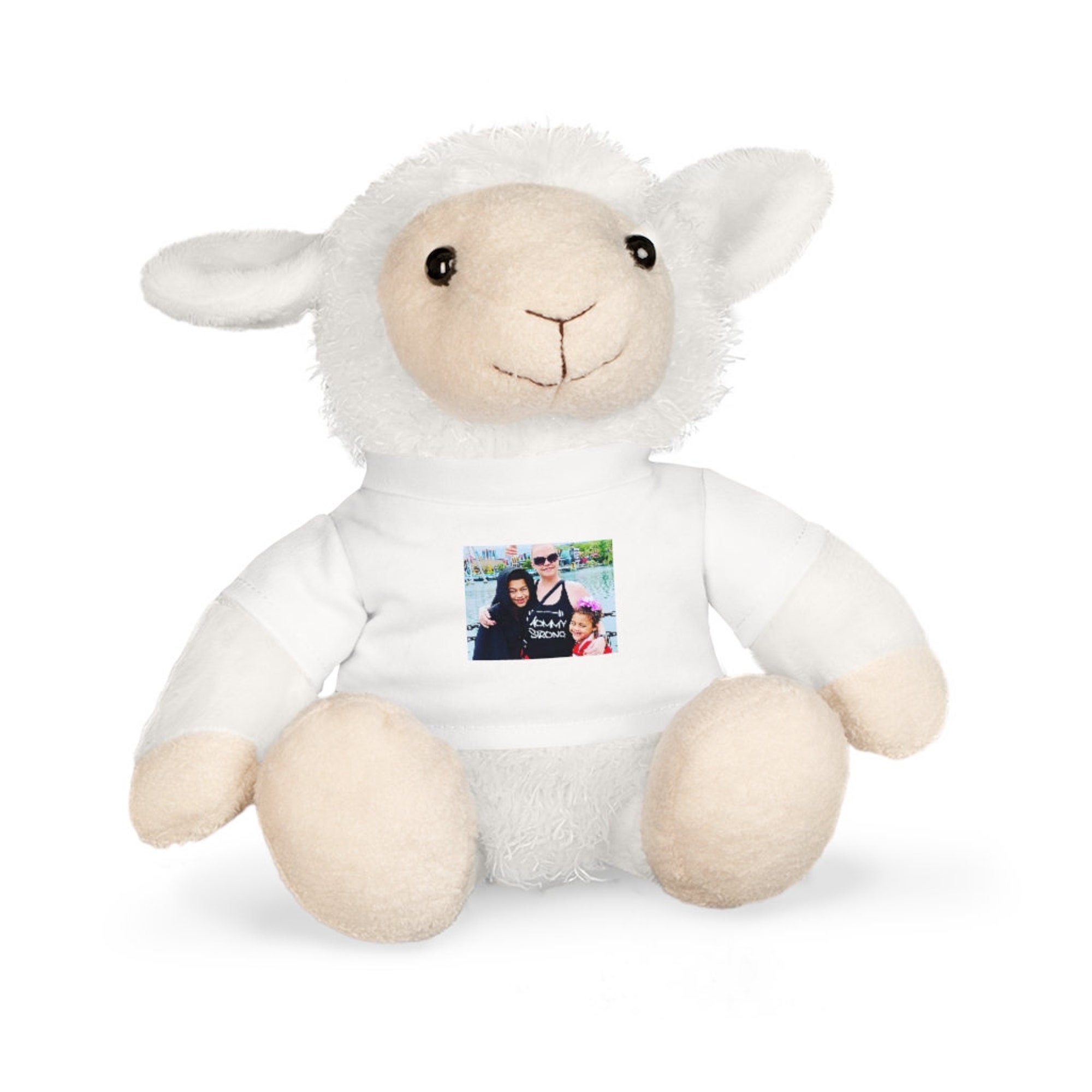 Personalized photo plush Sheep with T-shirt, Sheep, custom stuffed animal, personalized gifts