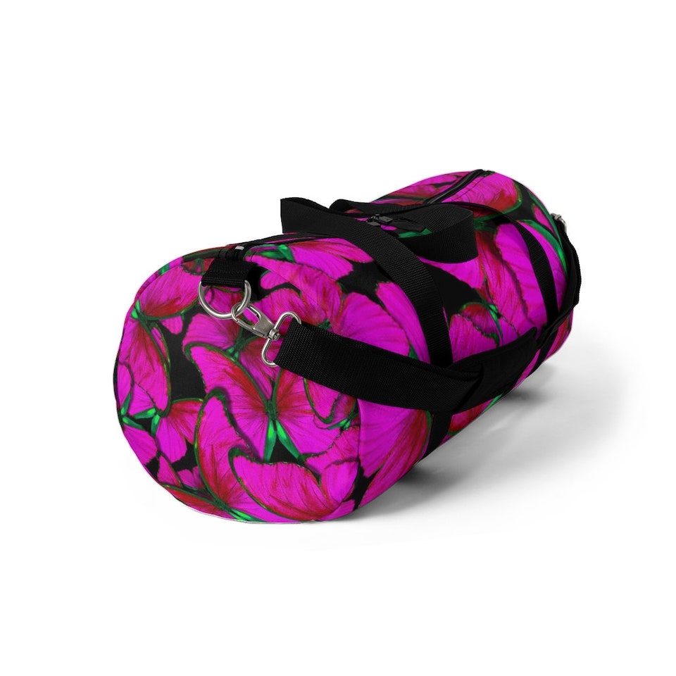 Pink Butterfly Duffel Bag