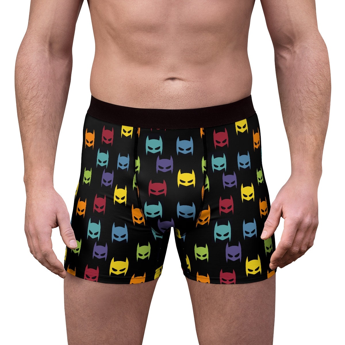 Black XX-Large, Mob atman Boxer Superman Boxer Superhero Knit Boxer Shorts 