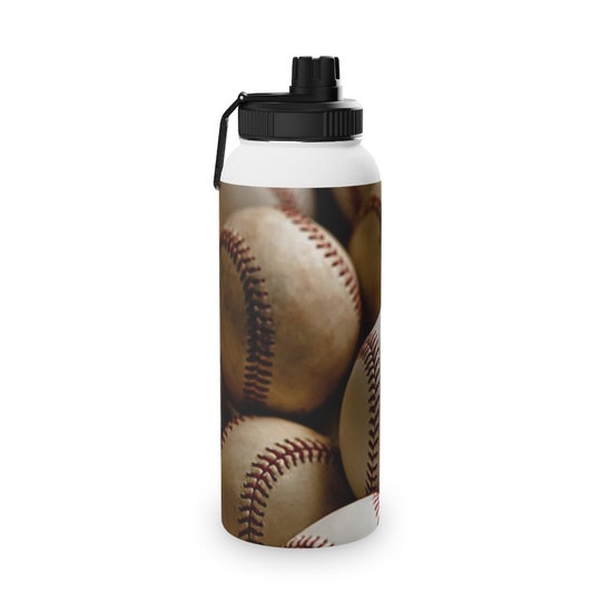 Disover Baseball Stainless Steel Water Bottle, Sports Lid