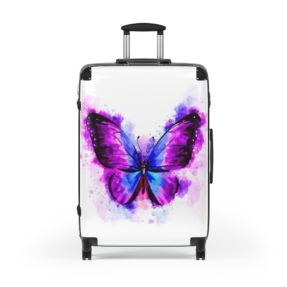 Purple and Blue Butterfly Suitcase sold by Merl Inexperienced SKU 4854750 65 OFF Printerval