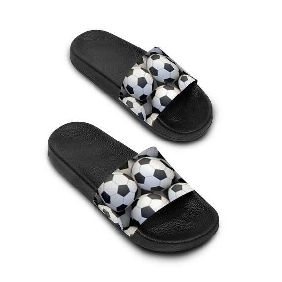 Soccer Ball Women's Slide Sandals Flip Flops Summer Etsy