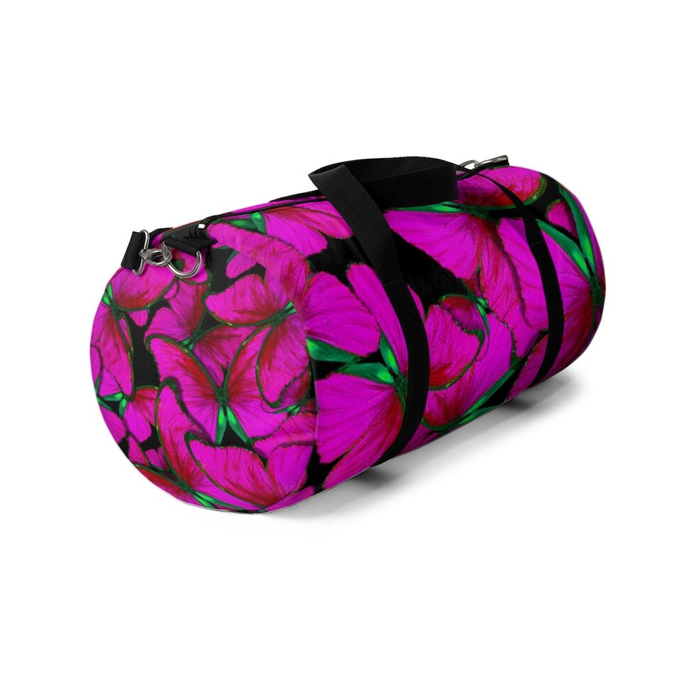 Pink Butterfly Duffel Bag