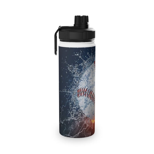 Disover Baseball Stainless Steel Water Bottle, Sports Lid