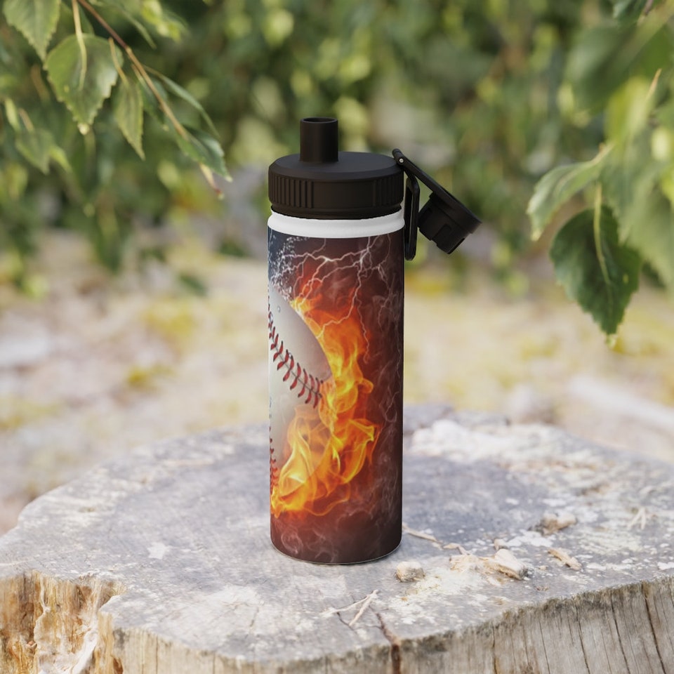 Discover Baseball Stainless Steel Water Bottle, Sports Lid