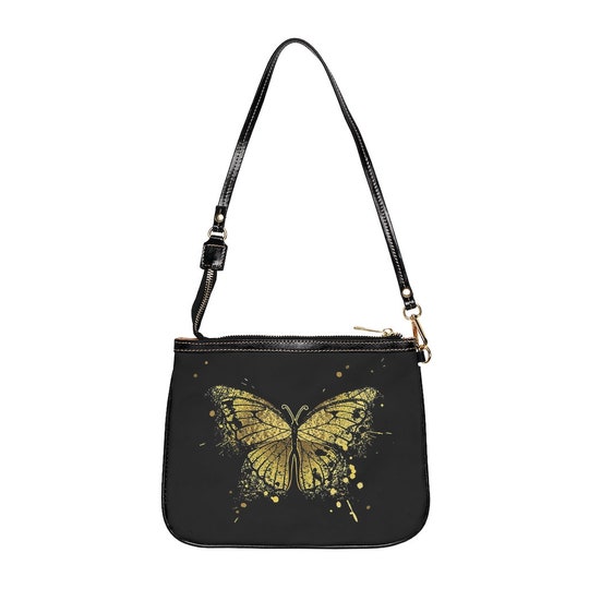 Disover Gold Butterfly Small Shoulder Bag, custom bag, purse, custom purse, handbag