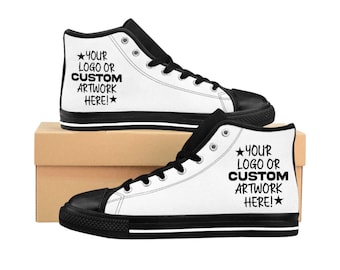 Custom Men's High-top Sneakers, PRINT your Logo, Photo, Text or custom art -  - custom sneakers - personalized art - personalized gifts