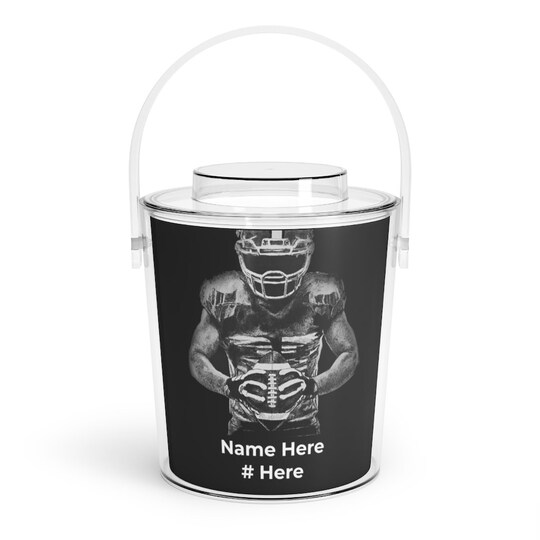 Personalized Football Ice Bucket with Tongs, home decor, home gifts,  party supplies