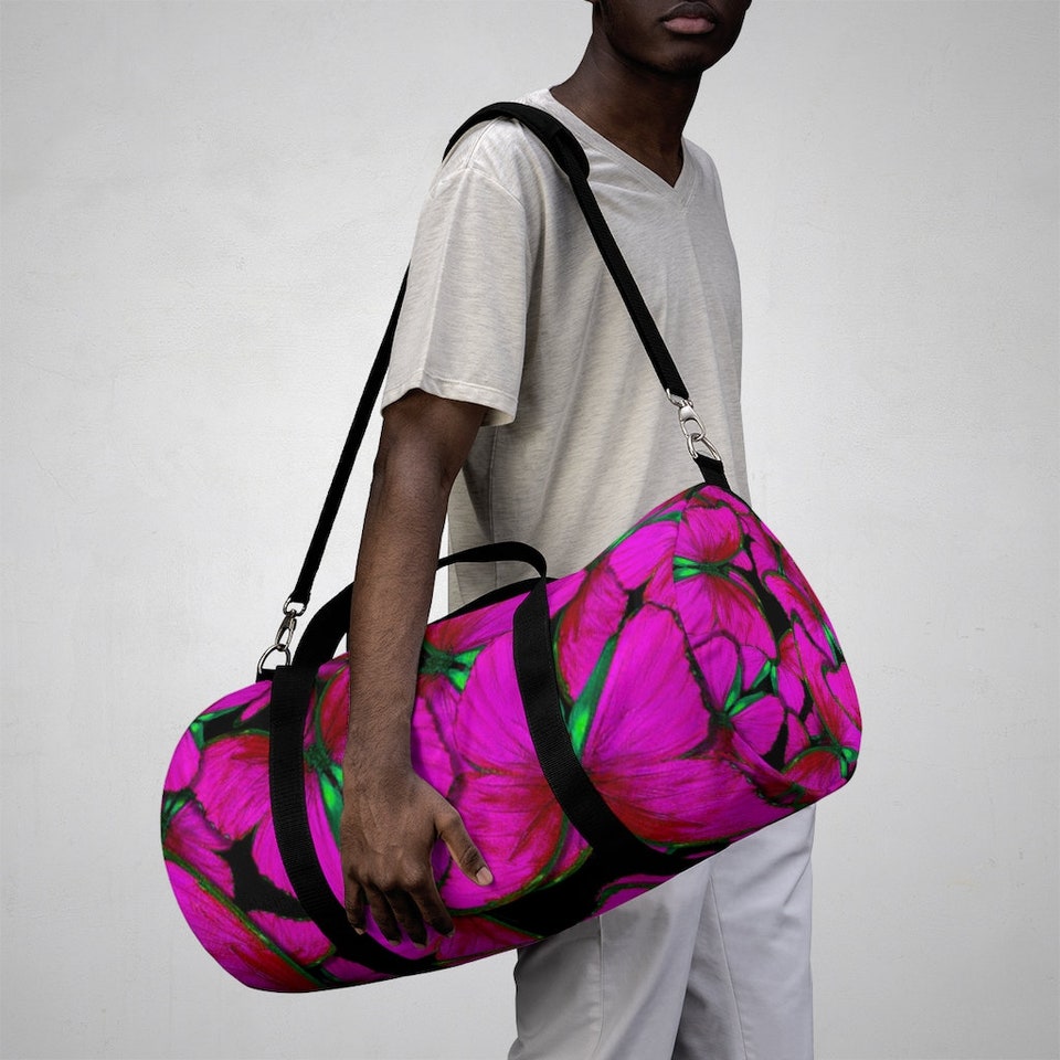 Pink Butterfly Duffel Bag