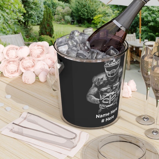 Personalized Football Ice Bucket with Tongs, home decor, home gifts,  party supplies