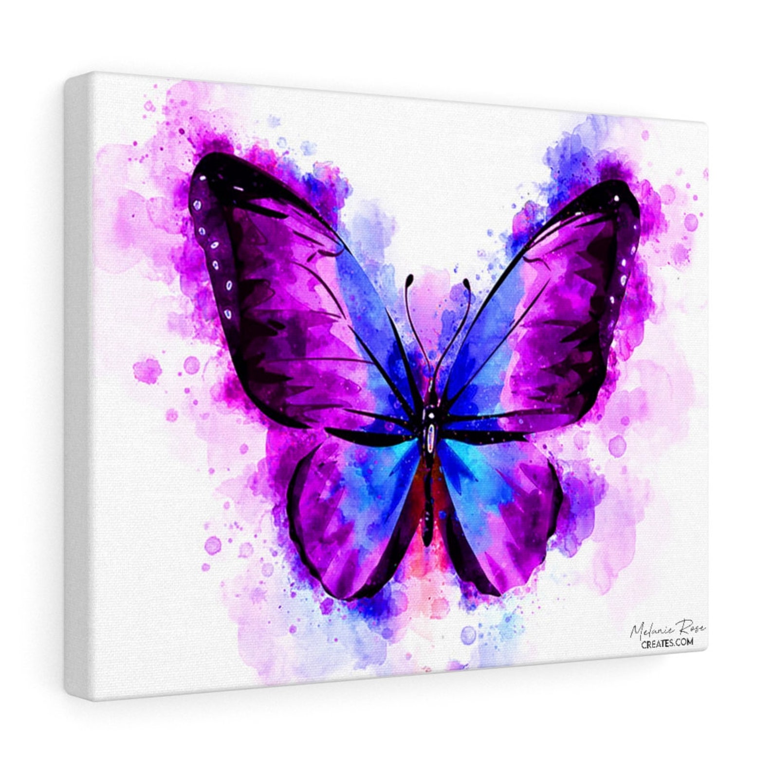 Purple butterfly wall decor Custom Canvas Gallery Wraps Etsy