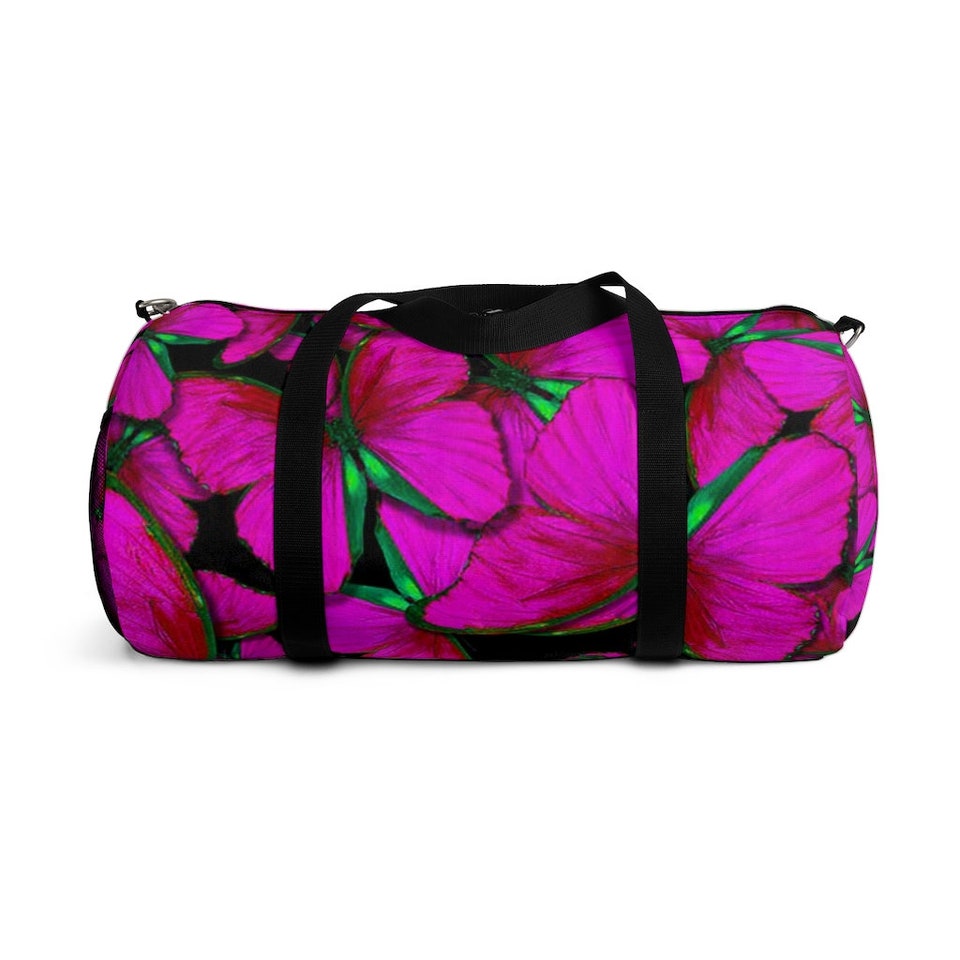 Pink Butterfly Duffel Bag