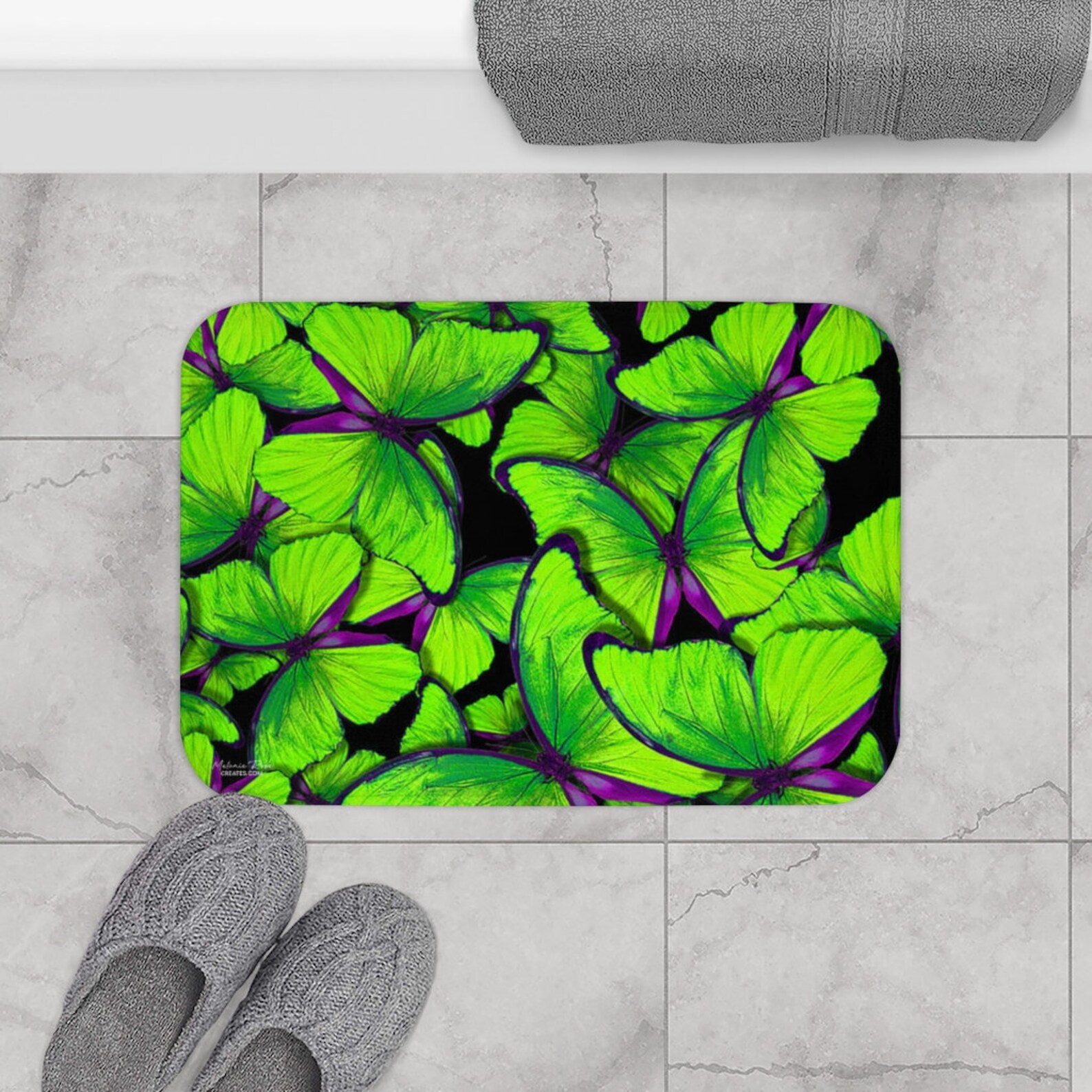 Butterfly Bath Mat custom printed mat custom bath mat Etsy