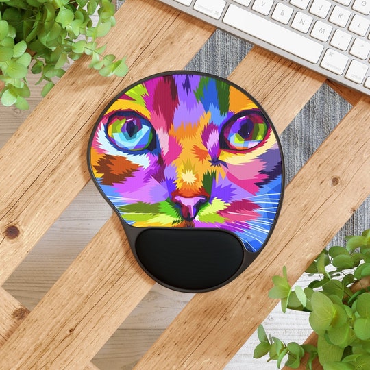 Cat Mouse Pad With Wrist Rest, home decor, desk decor