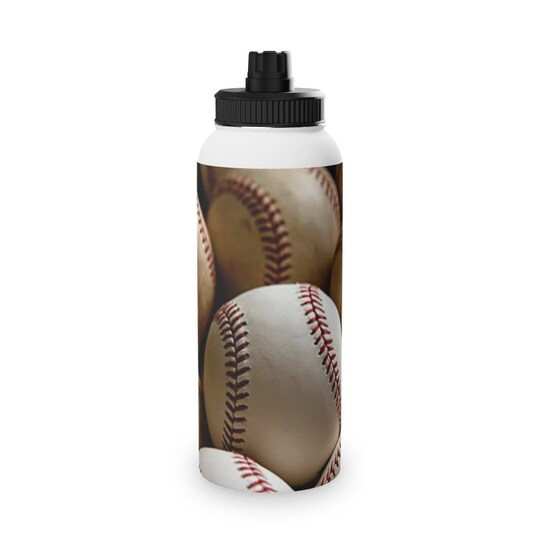 Disover Baseball Stainless Steel Water Bottle, Sports Lid