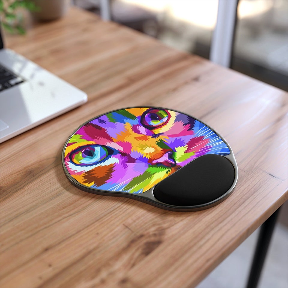 Cat Mouse Pad With Wrist Rest, home decor, desk decor