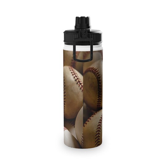 Disover Baseball Stainless Steel Water Bottle, Sports Lid