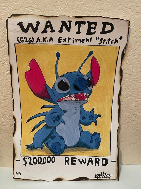 Wanted Sign for Stitch: Poster Size 