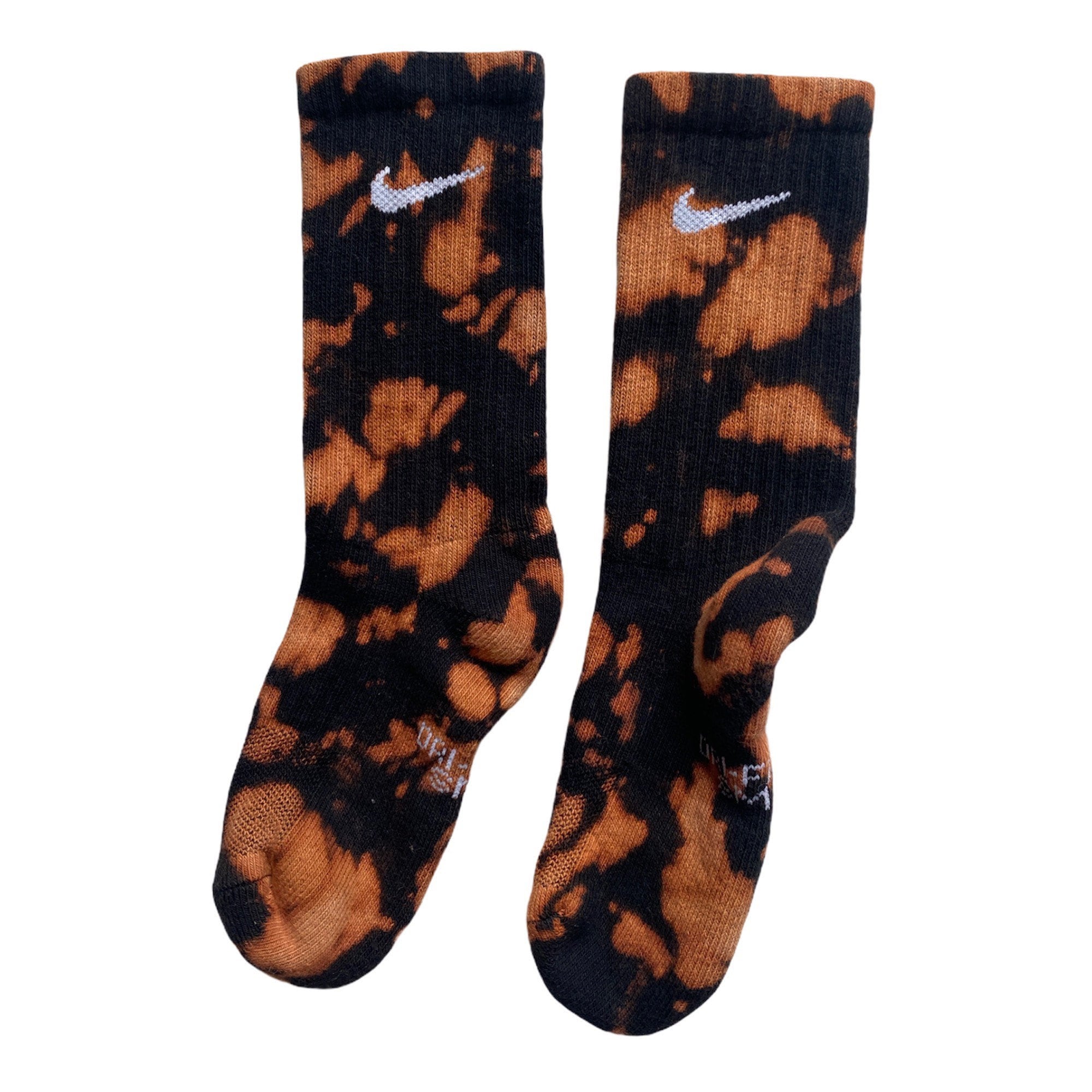 Black Bleach Dye Swoosh Nike Socks Gift for Him and Her Gift Etsy