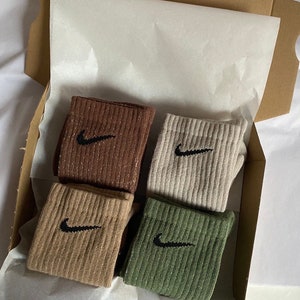 Neutral Dyed Swoosh Socks| Tie Dye Socks| Batik Stockings |Gift Idea|Christmas Gift|Unisex| Gift for her & him