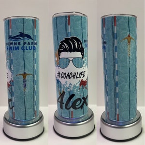 Coachlife tumbler | 20oz. Personalized tumbler | customize with team logo and coach name | swim team.