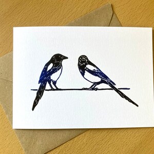 Two for Joy - Grußbild, Digitaldruck von einem Original Linolschnitt
