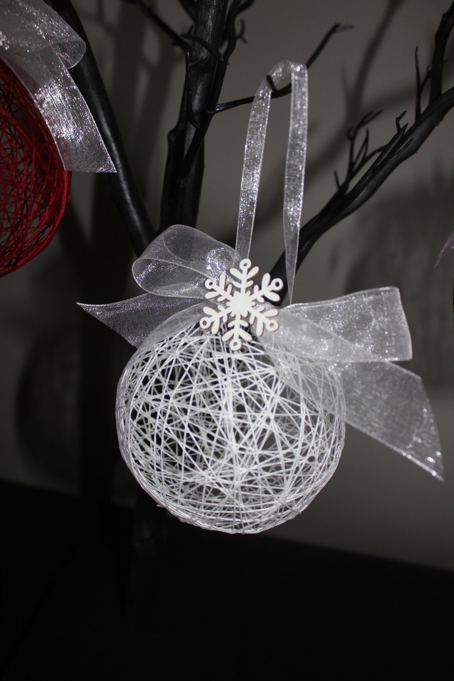 HANDMADE Christmas String Ball Bauble Decorations Set of 6  Etsy