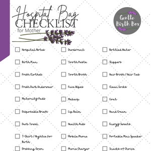 Hospital Bag Checklist download | Checklist for Mother and Baby | Hospital Bag Tick List