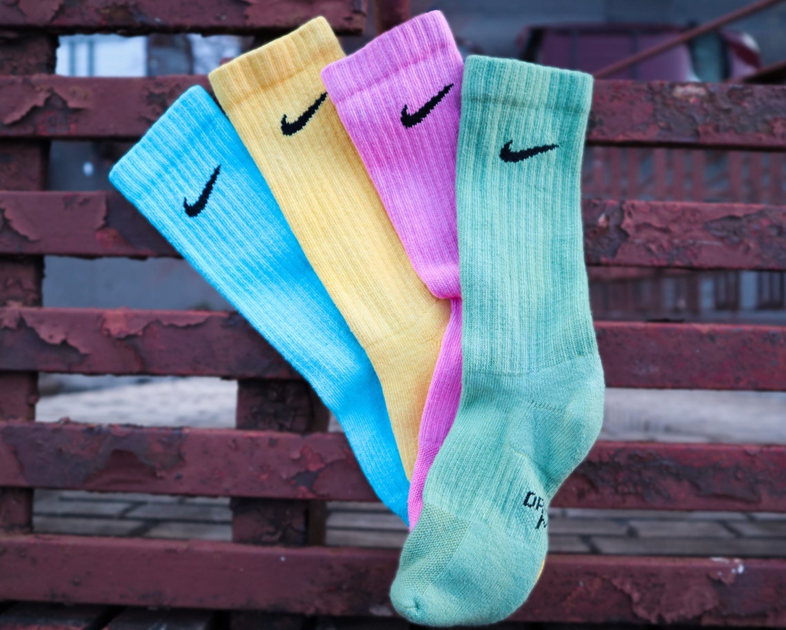 Nike Solid Dye Socks Nike Crew Sock Pastel Colors Nike Tie | Etsy