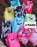 3-Pairs Nike Crew Tie-Dye Socks- Choose your color, Made to Order, tye dye, Authentic Nike Socks, Crew Socks 